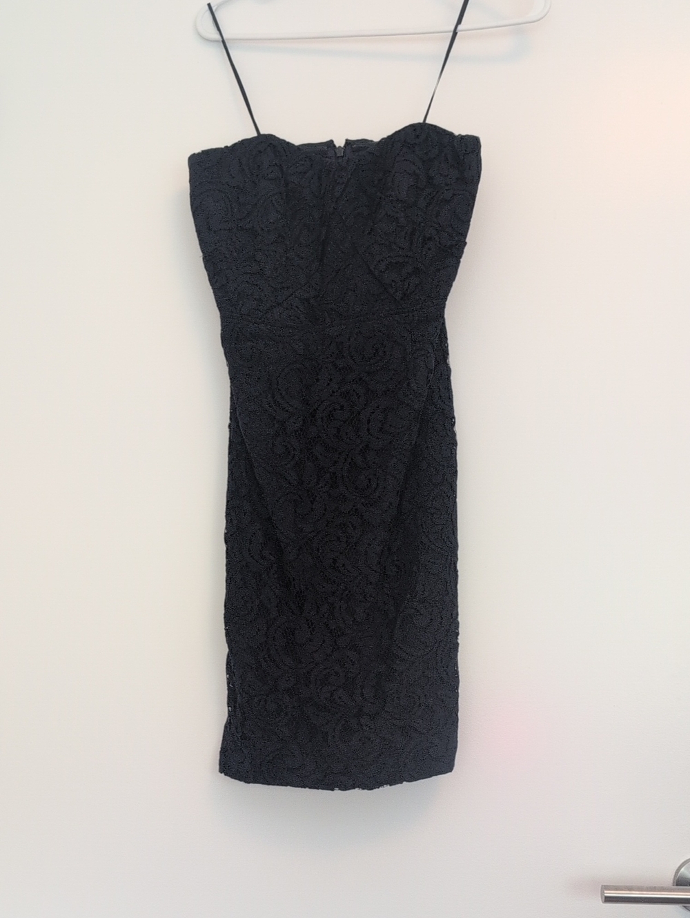 J. Crew Navy Strapless Lace Sheath Dress